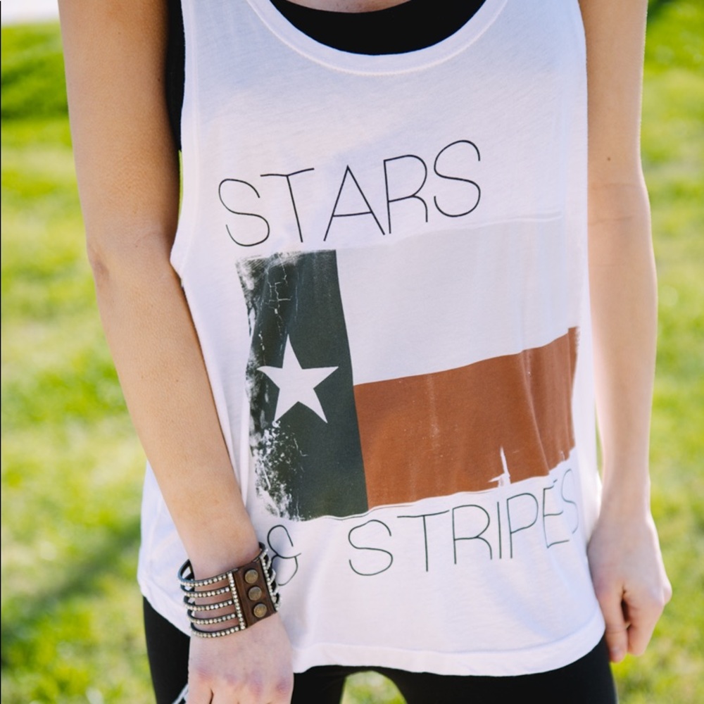 Pearl 'Stars & Stripes' Texas Flag Racerback Tank